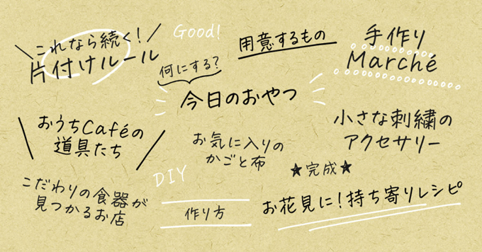手書きフォント 花とちょうちょ コスメ・手作り・文具での使用2