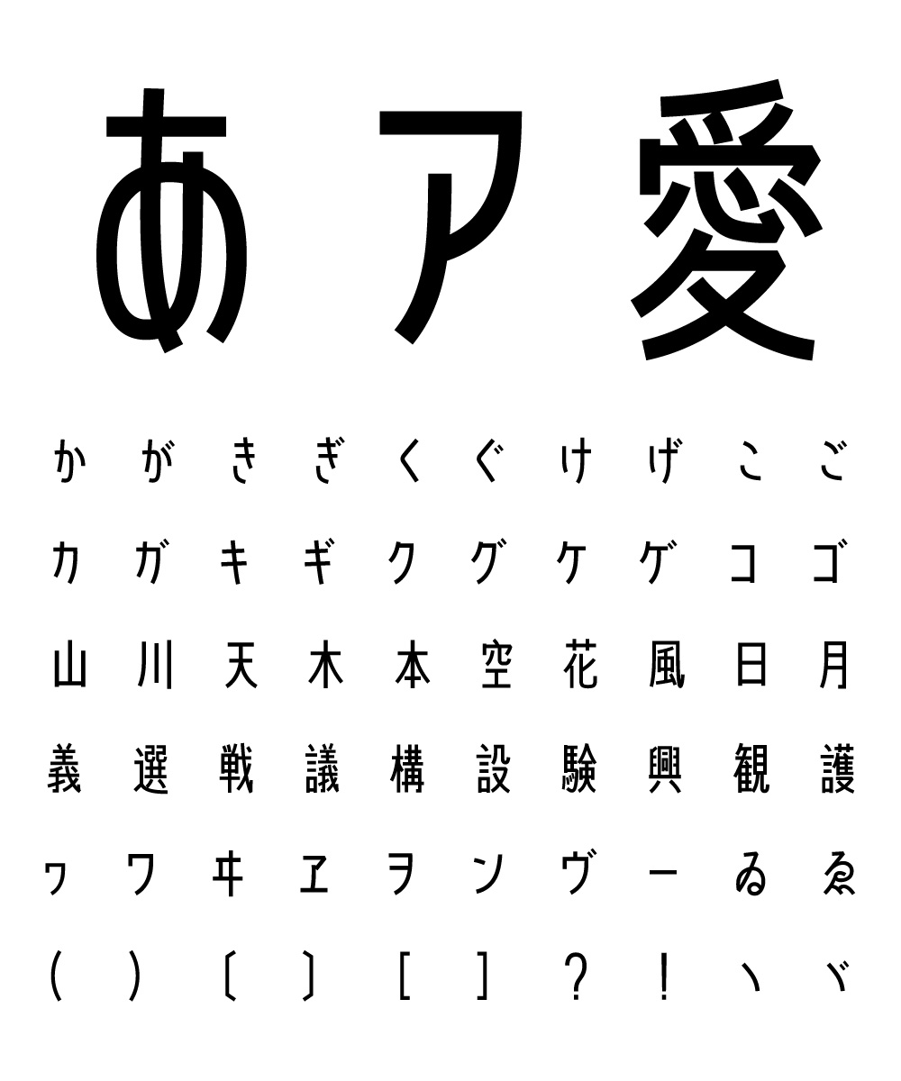 カッコいいフォント F1-くりっぷM 文字組み見本