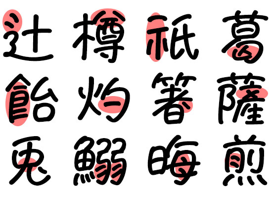 JIS2004字形の文字例