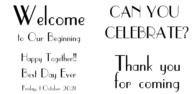 結婚式に合うフォント ウエルカムボード用欧文 AF-WelcomeBoard